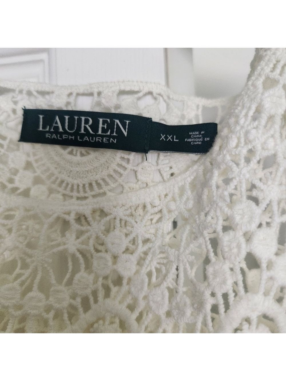 Ralph Lauren White Eyelet Sheath Dress White Lace Formal Mini Dress XXL - Picture 2 of 6